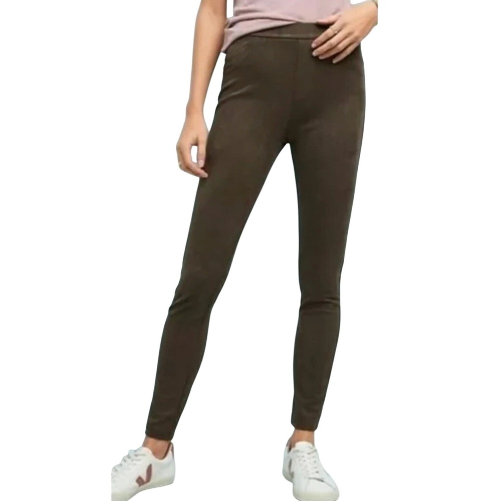 Sanctuary x Anthropologie Faux Suede Leggings Olive Brown‎ Skinny Pants